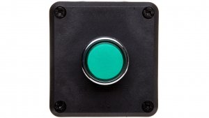Kaseta sterownicza czarno-szara, przycisk kryty zielony 1- otworowa 1Z szara IP65 T0-P1C300DY 1