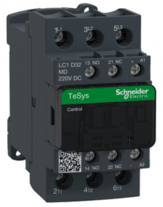 TeSys Deca Stycznik mocy I= 32A AC-3 styki pomocniczy 1R + 1Z napięcie cewki 220 V DC LC1D32MD