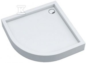 Brodzik akrylowy Medium zintegrowany z podbudową Stabilsound Plus oraz przeciągniętym panelem Smooth White 90x90x16 cm R55 półokrągły