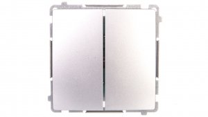 Simon Basic Łącznik świecznikowy 16AX 250V zaciski śrubowe srebrny mat BMW5A.01/43