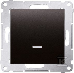 Łącznik jednobiegunowy z podświetleniem LED (moduł) 10AX, antracyt Simon54 + Ramka 1-krotna uniwersalna IP20 / IP44, antracyt Simon54 DMR843