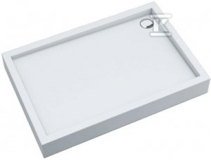 Brodzik akrylowy Medium zintegrowany z podbudową Stabilsound Plus oraz przeciągniętym panelem Smooth White 90x100x16 cm prostokątny