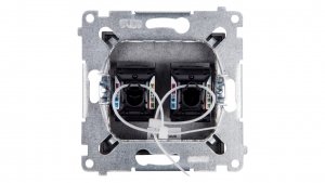 Simon 54 Gniazdo komputerowe podwójne 2xRJ45 kat.6 z przesłoną antracyt D62.01/48
