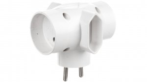 Rozgałeźnik wtyczkowy 2x2P  2xEuro biały R-45