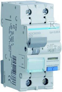 Wyłącznik różnicowoprądowy z członem nadprądowym 1P+N 6kA B 20A/30mA Typ AC ADC920D