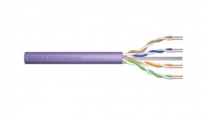 Kabel teleinformatyczny U/UTP kat.6 4x2xAWG23 LSOH drut fioletowy Dca DK-1614-VH-305 /305m/