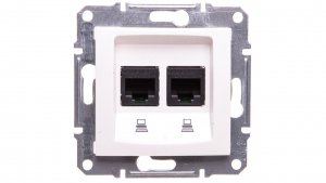 Sedna Gniazdo komputerowe podwójne RJ45 kat. 6 UTP kremowe SDN4800123