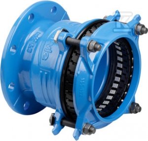 Łącznik RK SYNOFLEX, DN100 d104-132, PN16, rurowo-kołnierzowy, do wody i kanalizacji, do rur stalowych, żeliwnych, PE i PVC, z zabezpieczeniem przed przesunięciem, GJS-żeliwo sferoidalne seria 7994) 5023353