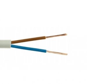 Przewód mieszkaniowy H03VV-F (OMY) 2x0,75 biały 300/300V /25m/
