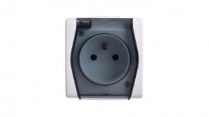 Hermes2 Gniazdo hermetyczne pojedyncze z/u z klapką dymną 16A IP44 białe 1021-01