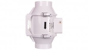 Wentylator kanałowy fi 100 230V 33W 187m3/h 36dB o przepływie mieszanym TT100