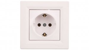 Asfora Gniazdo pojedyncze z/u SCHUKO białe EPH2900121