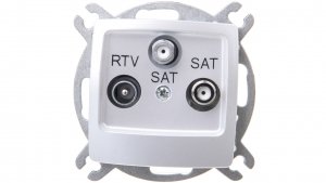 KARO Gniazdo antenowe RTV-SAT-SAT srebrny perłowy GPA-S2S/m/43