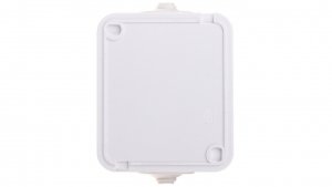 HYDRO Gniazdo hermetyczne pojedyncze z/u IP44 z klapką dymną białe 121432