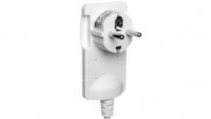 Wtyczka płaska kątowa 2P 16A 250V z przewodem 1,5m, biała OR-AE-1312/W