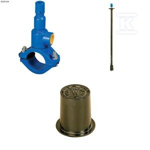 Nawiertka DN110x32 do rur PVC/PE, PN10, GJL + obudowa sztywna + skrzynka żeliwna ZESTAW DLW439