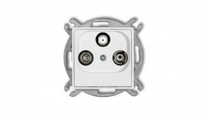 MINI Mechanizm gniazda abonenckiego RTV-SAT końcowego 1,5dB biały mat 25MGS
