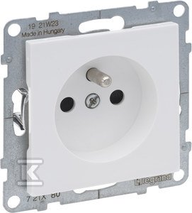 Gniazdo 2P+Z z przesłoną - 16 A - 250 V~ - zaciski automatyczne, BIAŁY SUNO 721180