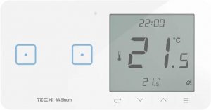 Przewodowy włącznik światła podw. z regulatorem pokojowym biały WSR-02ML Tech Sterowniki