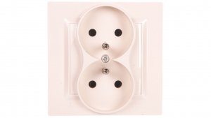 Simon 10 Gniazdo podwójne z/u MONOBLOCK 16A, 250V krem CGZ2/41