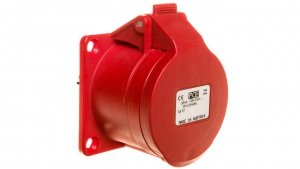 Gniazdo tablicowe 16A 7P 400V /70x70/ czerwone IP44 317-6v