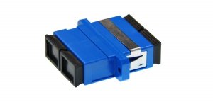 adapter SC SM duplex plastikowy niebieski