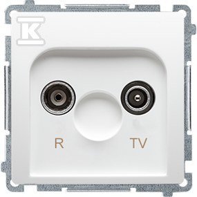 Gniazdo RTV końcowe BMZAR1/1.01/11 Basic moduł biały + Ramka pojedyncza BMR1/11 Basic moduł biały DMR954