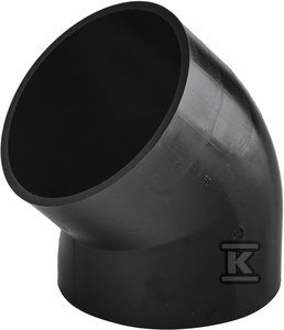 Kolano PEHD 125/45 krótkie S12.5, kolor czarny, QS (Quick Stream)