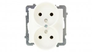 AS Gniazdo podwójne z/u ecru GP-2GRZ/m/27