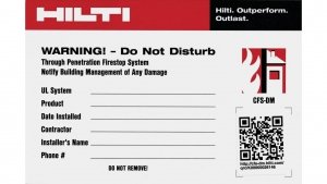 Tabliczka znamionowa, oznaczenie zabezpieczeń ogniochronnych QR POL