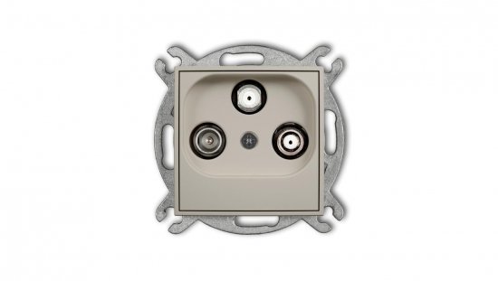 MINI Mechanizm gniazda abonenckiego 2 wyjścia SAT + TV taupe 60MGSN