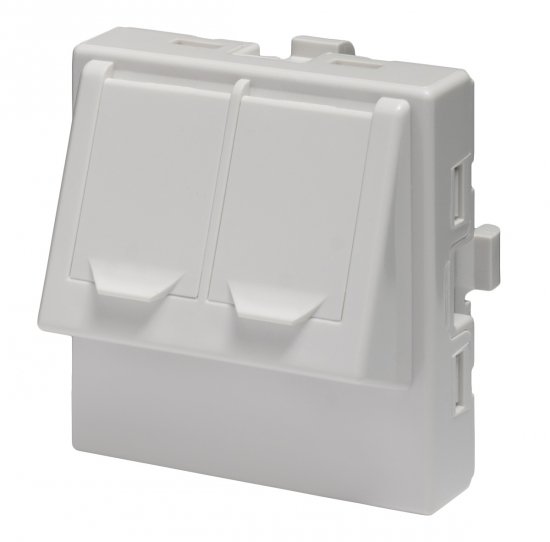 Adapter dwumodułowy podwójny kątowy 2xRJ45