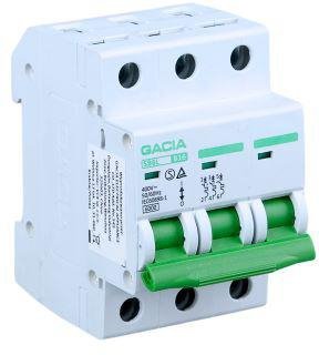 Wyłącznik nadmiarowoprądowy,6kA,B,3-pola,50A GACIA SB6L B 3P 50A