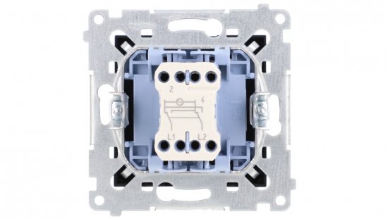 Simon 54 Łącznik krzyżowy z podświetleniem LED (moduł) 10AX 250V szybkozłącza, czarny mat DW7L.01/49