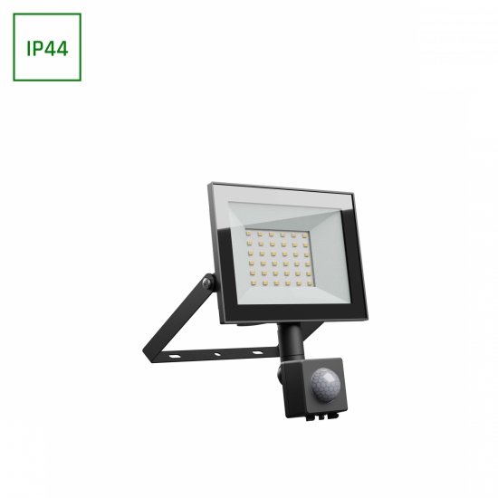 NOCTIS LUX 4 NAŚWIETLACZ 30W NW 230V IP44 141x185x53mm CZARNY czujnik ruchu PIR