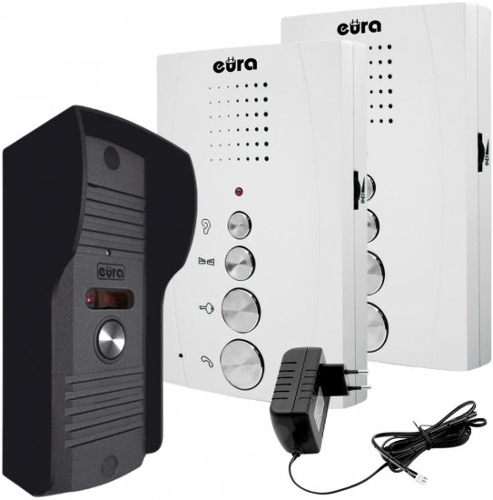 DOMOFON   EURA   ADP-51A3   DIFESA   - 1-rodzinny, 2 unifony, interkom, biały