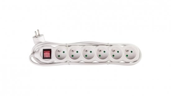 Przedłużacz z wyłącznikiem 6-gniazd z/u 3m /H05VV-F 3G1/ biały P1613