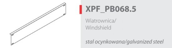 wiatrownica do systemu PB068 1850X304X0,5