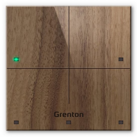 Panel dotykowy Grenton / 4 pola dotykowe / TF-Bus / ciemny drewniany front
