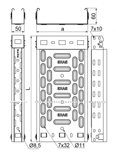 Korytko kablowe 60x400mm KFJ400H60/3 163023 /3m/