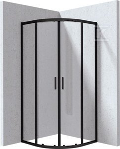 Kabina Onnline New półokrągła, profil nero, szkło transparentne 90x195cm DMA222