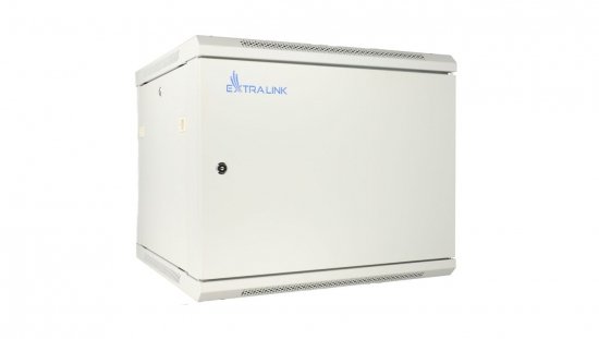 Szafa rack montowana na ścianie, drzwi blaszane pełne Extralink 12U 600x450 ASP Szara