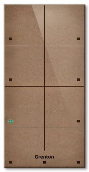 Panel dotykowy Grenton / 8 pól dotykowych / TF-Bus / jasny, wykonany z naturalnej skóry front
