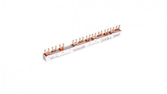 Szyna prądowa łączeniowa - widełkowa 3-fazowa 63A 12 modułów 10 mm² pod zabezp. różnicowo-prądowe SW3F(3P+N) 10 12M63A 81992206