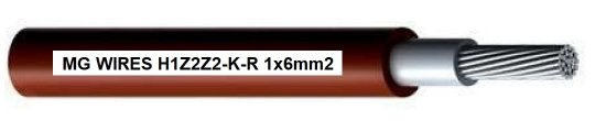 Przewód fotowoltaiczny // MG Wires // 1x6mm2, 0,6/1kV czerwony H1Z2Z2-K-R-6mm2 RD, opakowanie 50m
