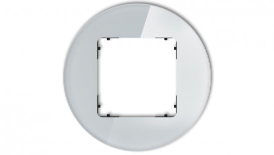 ICON Ramka uniwersalna pojedyncza okrągła - efekt szkła (ramka: szara spód: czarny) 15-12-IRSO-1