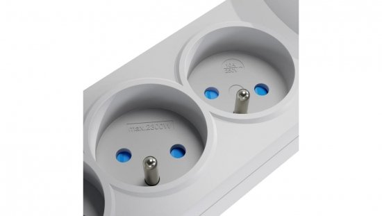 Przedłużacz przeciwprzepięciowy professional 5 gniazd 3m 10A 230V 2300W szary W-100035