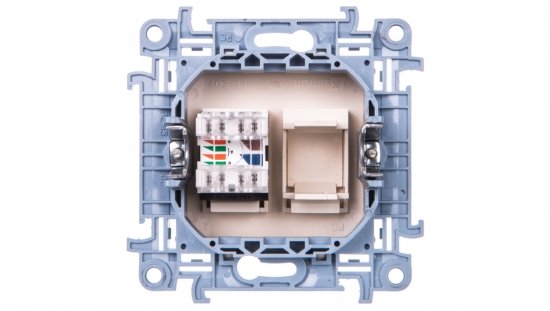 Simon 10 Gniazdo komputerowe pojedyncze RJ45 kat.6 kremowy C61.01/41
