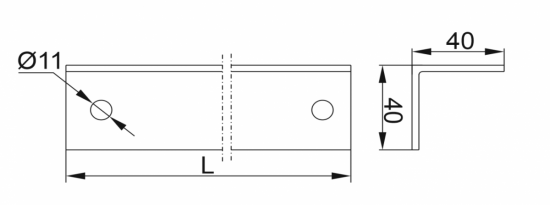 Kątownik aluminiowy wyciskany KT1150A 898115