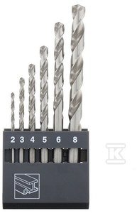 Zestaw wierteł do metalu HSS-GS DIN 338 2 - 8 mm ABRABORO [6 szt.]